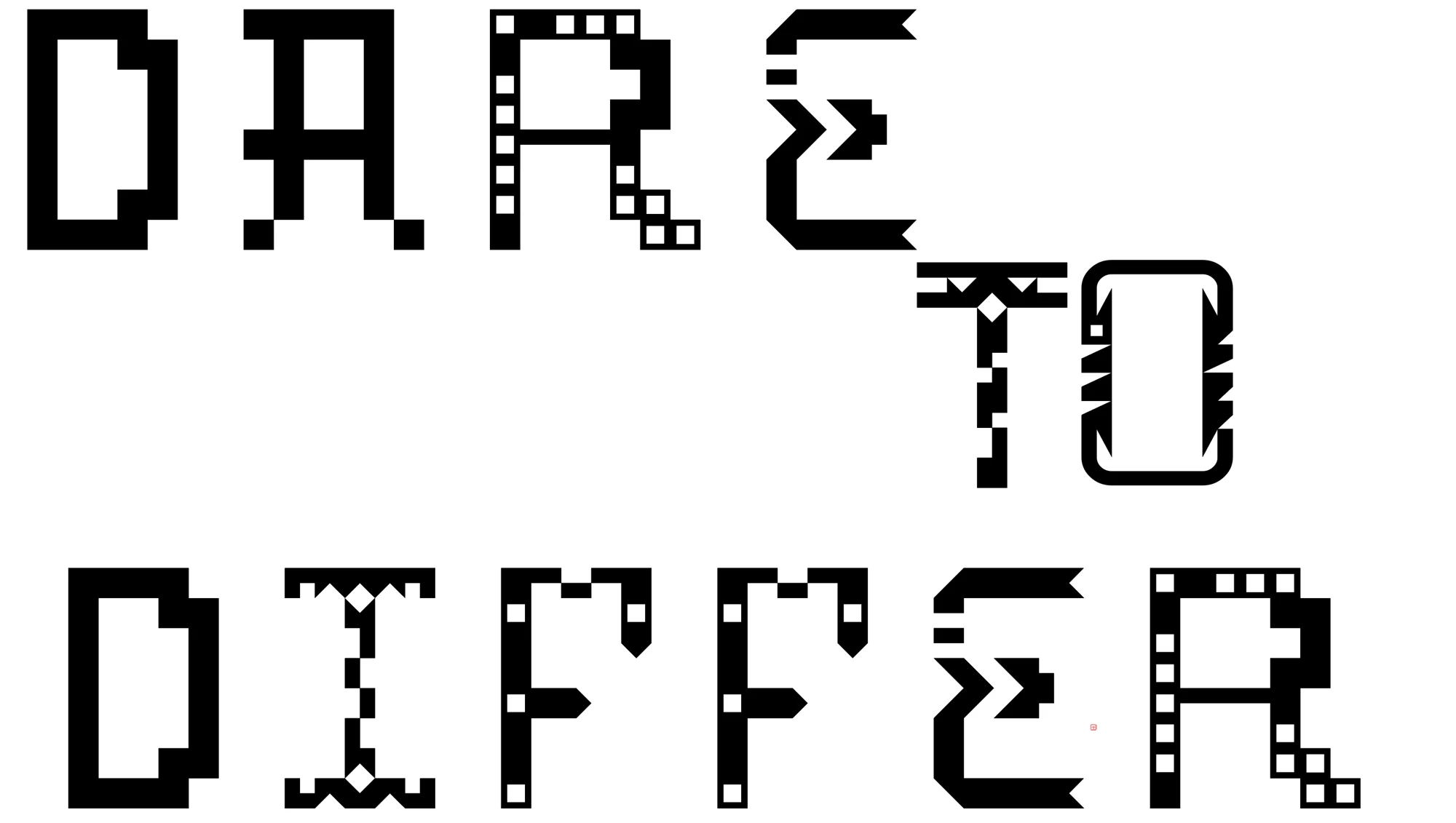 Block lettering study — Dare to Differ.