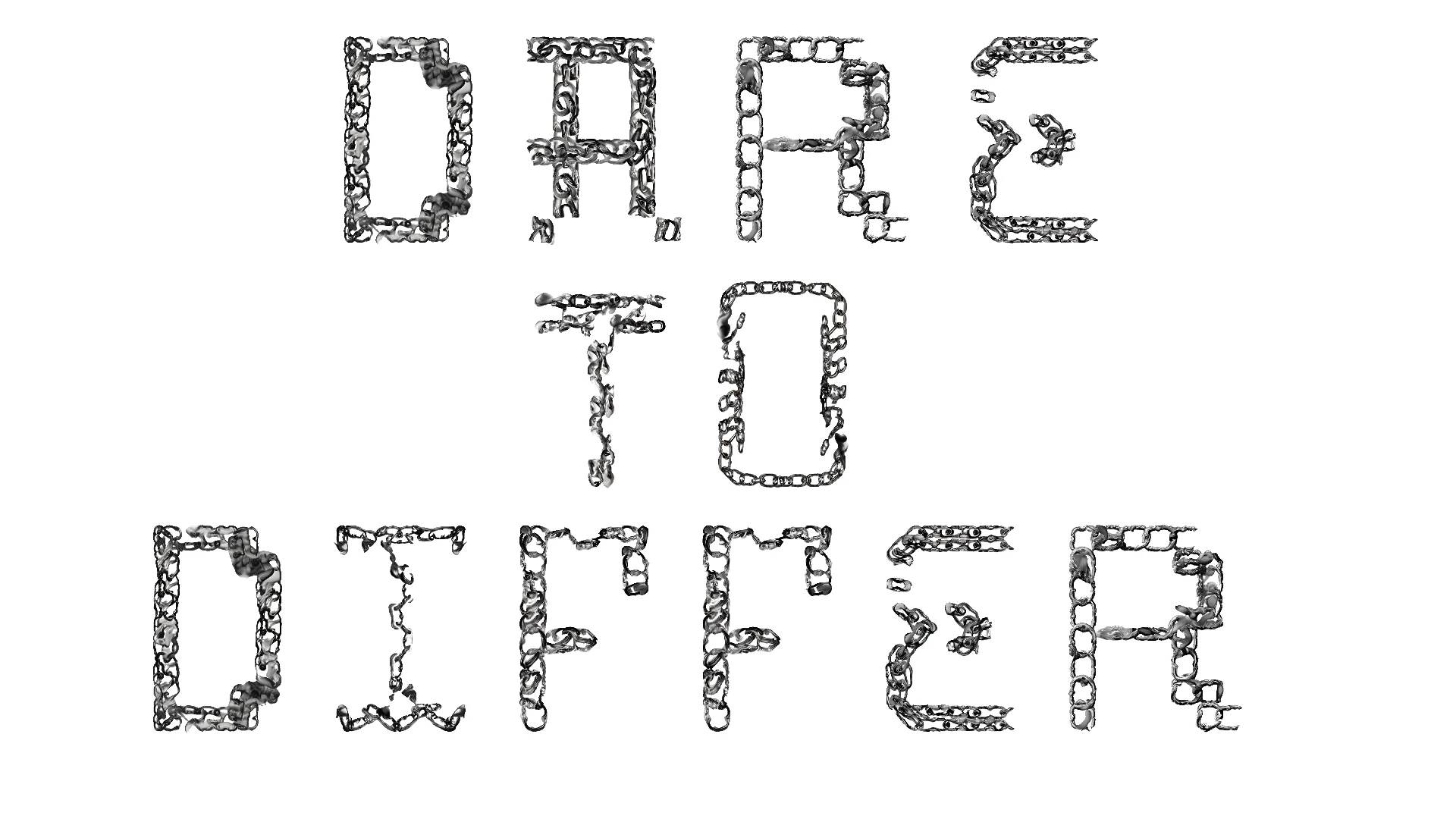 Textured lettering treatment.