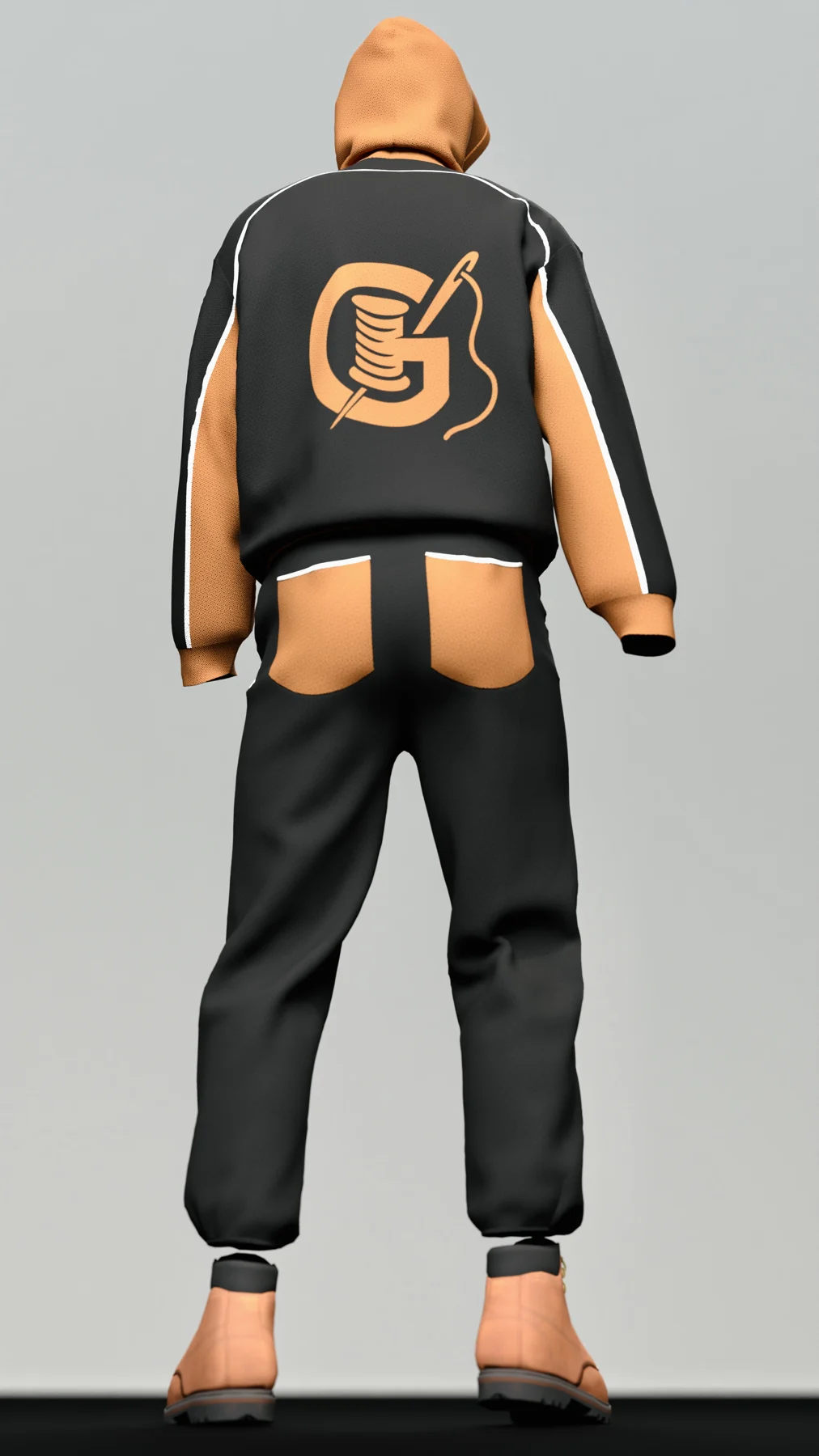 Back view of the digital outfit