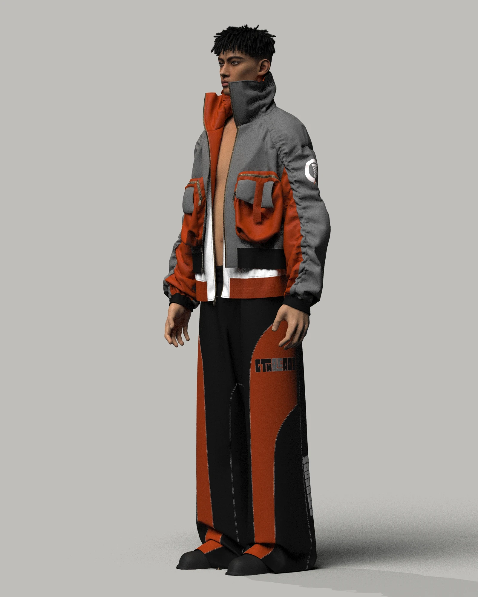 Grey outfit — an alternative colour and garment combination.